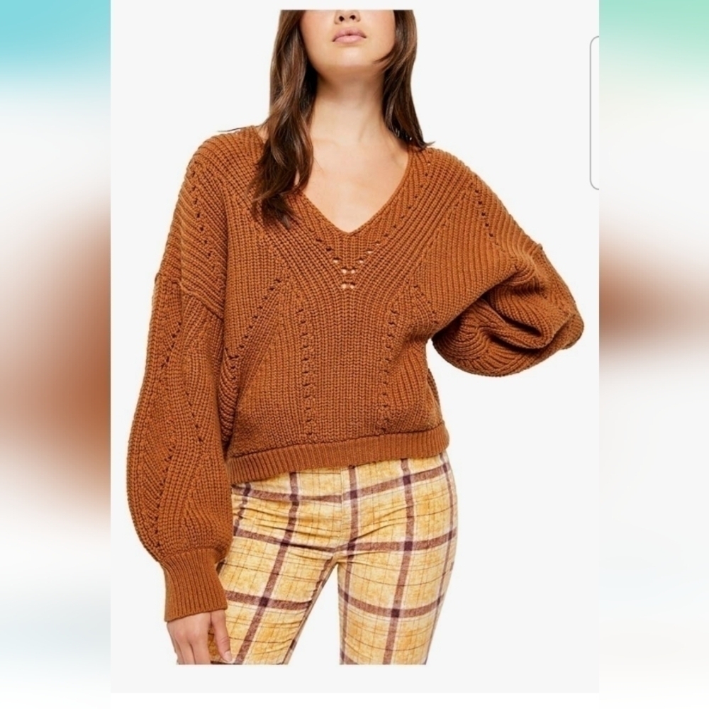 Free People All Day Long V-neck Sweater size XS
